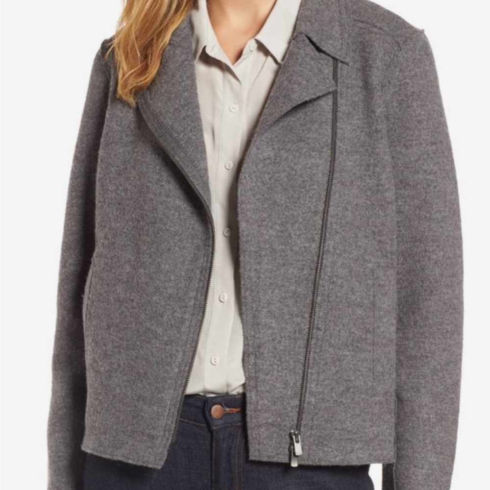 Eileen Fisher Boiled Wool Moto Jacket